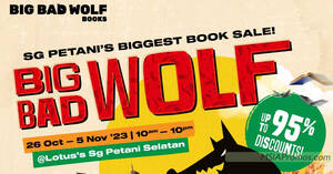 Featured image for Big Bad Wolf Books will be having their next sale at Sungai Petani from 26 Oct – 5 Nov 2023