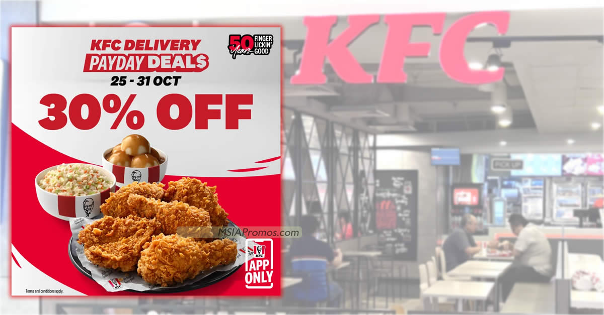 Featured image for KFC M'sia offering up to 50% Off Payday Deals till 31 Oct 2023