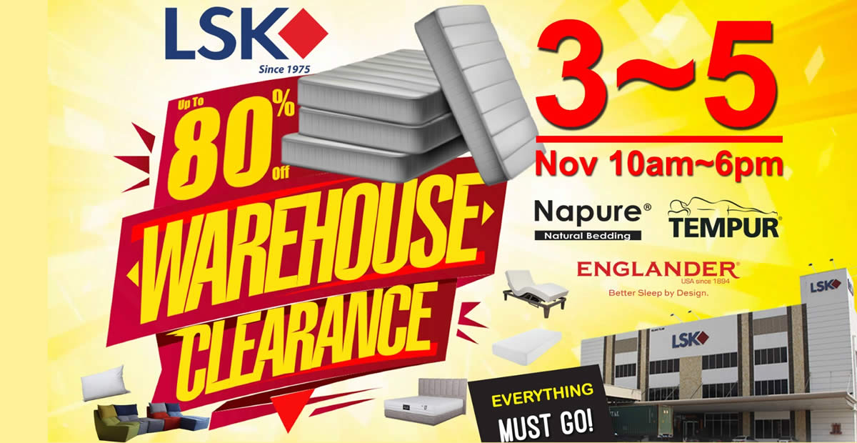 Featured image for LSK Warehouse Sale from 3rd - 5th Nov 2023