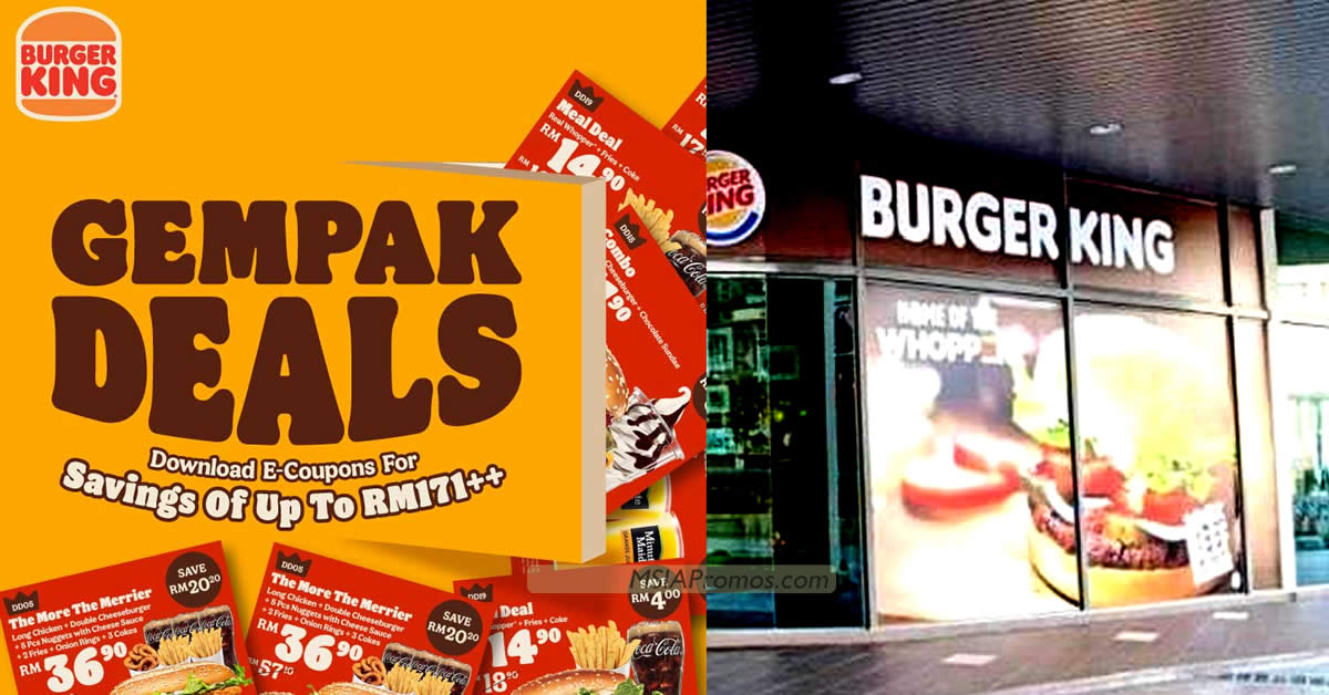 Featured image for Burger King M'sia offers savings of up to RM20.20 with the latest ecoupon deals till 31 Dec 2023