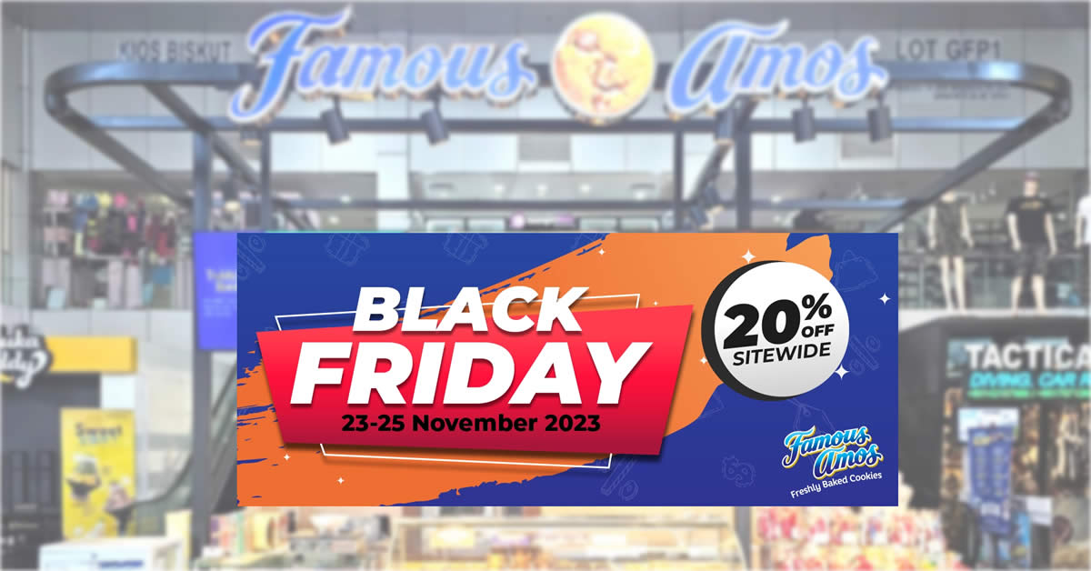 Featured image for Famous Amos M'sia enjoy 20% off sitewide (except promo & festive items) at online store till 25 Nov 2023