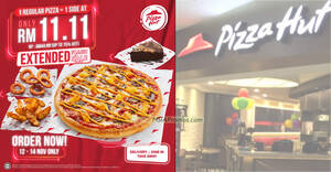 Featured image for (EXPIRED) Pizza Hut extends 1 Regular Pizza + 1 Side for only RM11.11 deal till 14 Nov 2023