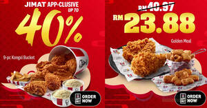 Featured image for KFC M’sia offering up to 40% off your order with these combo deals from 19 Jan 2024