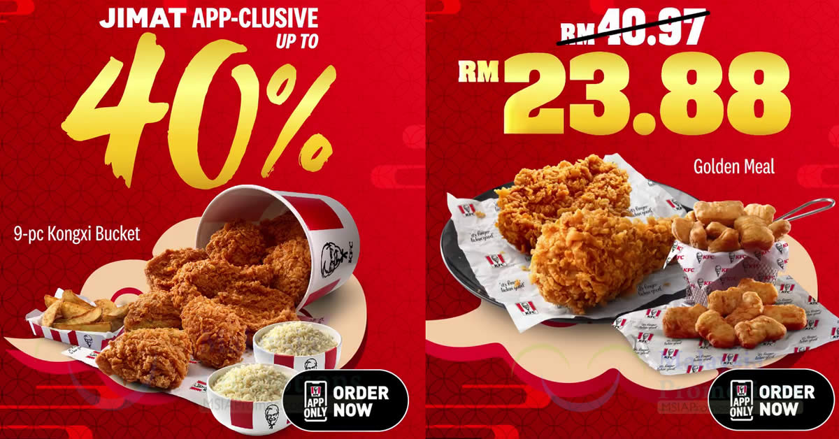 Featured image for KFC M'sia offering up to 40% off your order with these combo deals from 19 Jan 2024