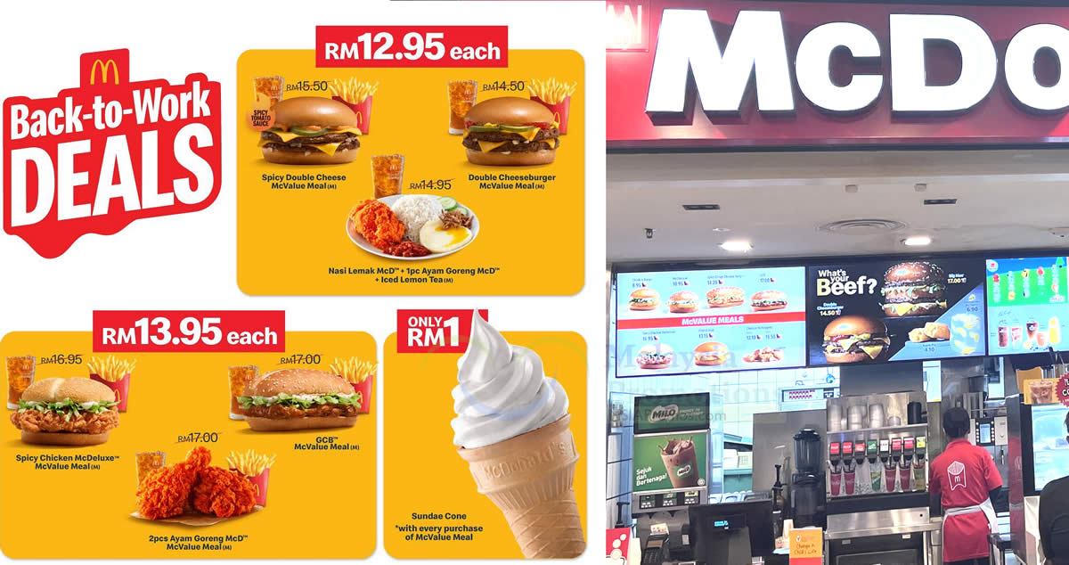 Featured image for McDonald's offers savings of up to RM3.05 with latest Back-to-Work deals (from 5 Jan 2024)