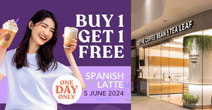 Featured image for (EXPIRED) Coffee Bean & Tea Leaf Malaysia Offers Buy One, Get One Free Spanish Latte on 5 June 2024