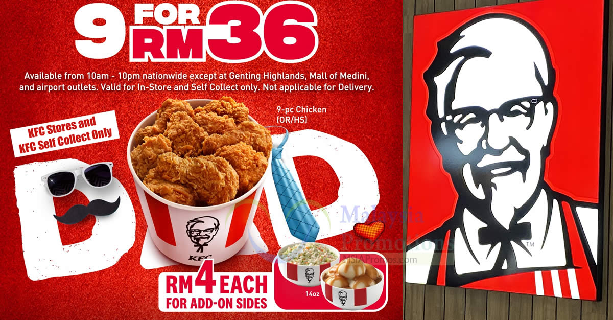 Featured image for KFC Malaysia Selling RM36 9pcs Chicken Bucket Promotion from 14 - 16 June 2024