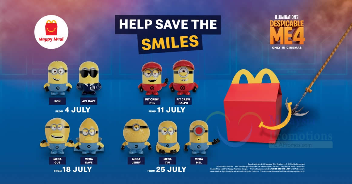 Featured image for McDonald's Malaysia Has FREE Despicable Me 4 Toys with Happy Meals until 31 July 2024