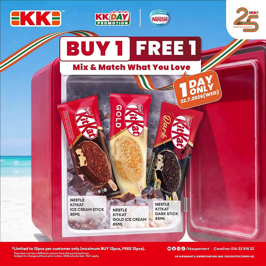 KK Super Mart Buy 1 Free 1 Nestlé KITKAT Ice Cream Promotion 22 July 2026